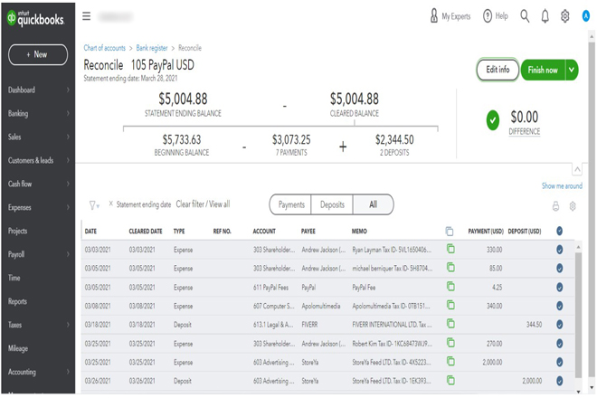 QuickBooks Bookkeeping-Accounting-Bank Reconciliation-Cleanup-Catchup QuickBooks Bookkeeping-Accounting-Bank Reconciliation-Cleanup-Catchup
