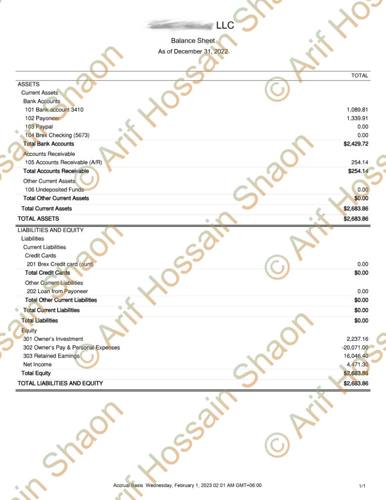 eCommerce Bookkeeper and Accountant Service-AHS-Research with Arif-Balance Sheet eCommerce Bookkeeper and Accountant Service-AHS-Research with Arif-Balance Sheet